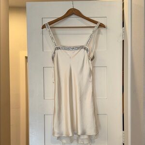 ZARA - white silk dress with rhinestones